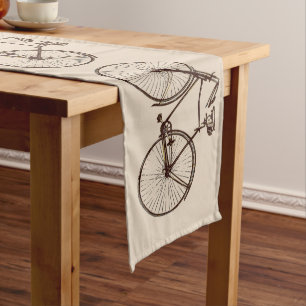 bike bicycle bike table runner oatmeal brown cream