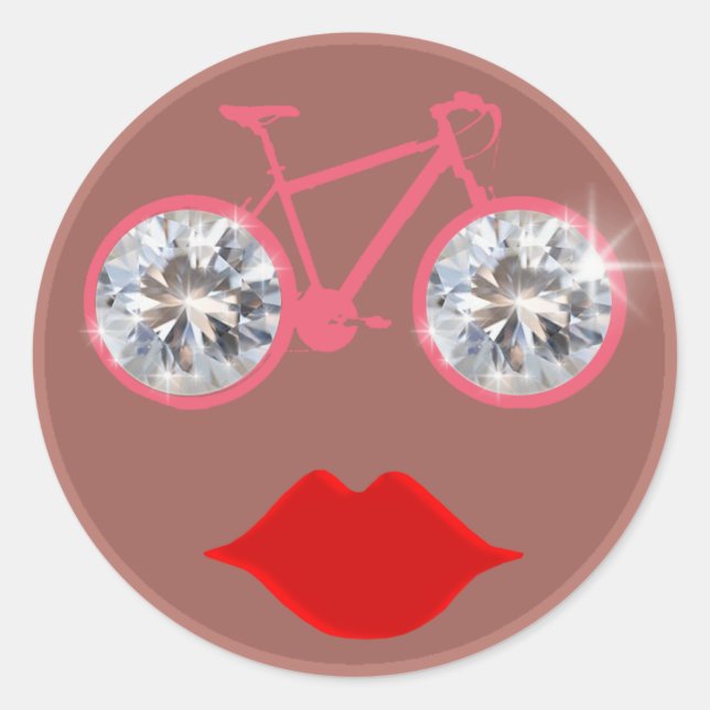 bike , bicycle ; biking / cycling classic round sticker (Front)