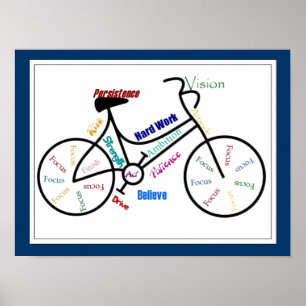 Bike, Bicycle Customise colour, Motivational Poster