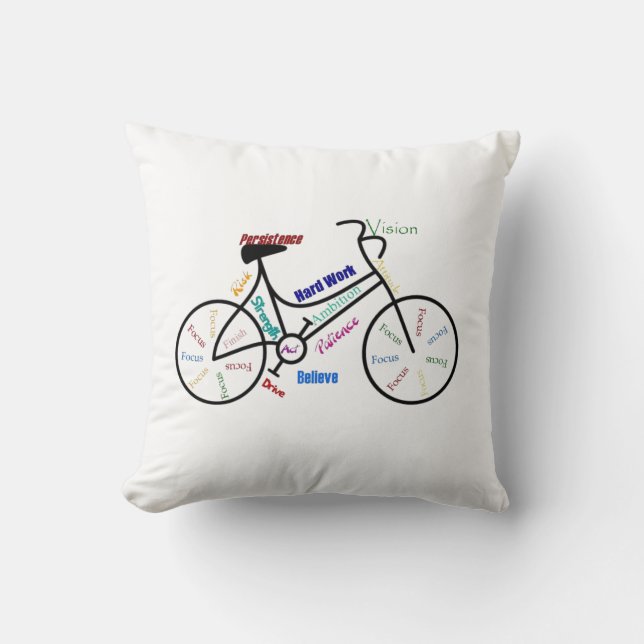 Bike, Bicycle, Cycle, Sport, Biking, Motivational Cushion (Front)
