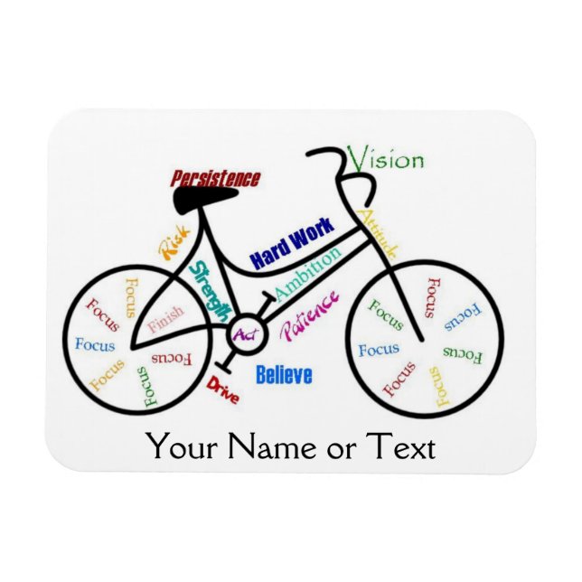 Bike, Bicycle, Cycle, Sport, Biking, Motivational Magnet (Horizontal)
