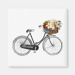 Bike bicycle flower fridge magnets