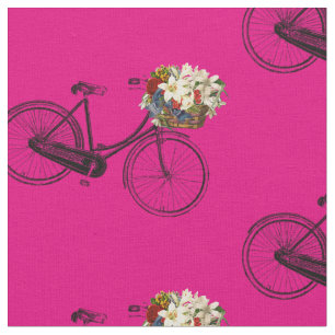 Bike bicycle flower pretty spring fabric pink