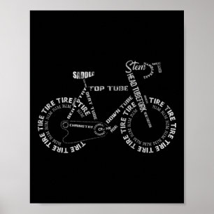 Bike Bicycle Parts Biking Cycling Bike Rider Cycli Poster