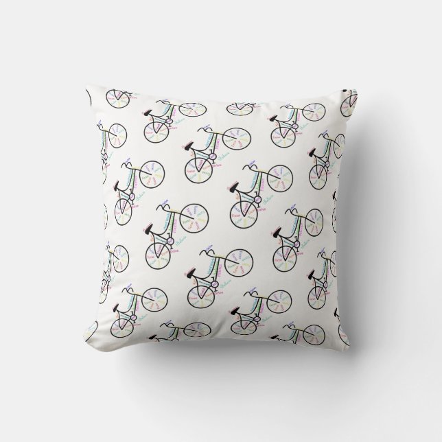Bike, Bicycle  Sport, Motivational Words  Cushion (Front)