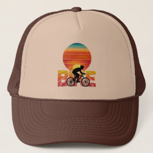 BIKE BIKING SUNSET TRUCKER HAT