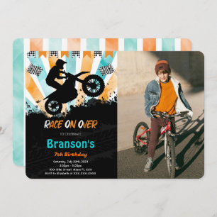 Bike Birthday Photo Invitation