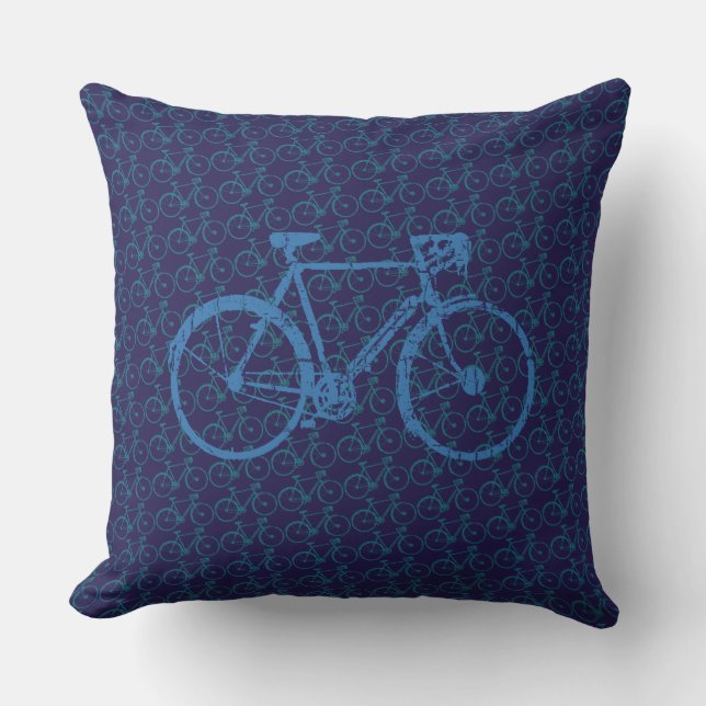 bike . blue bicycles cushion (Front)