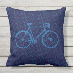 bike . blue bicycles cushion
