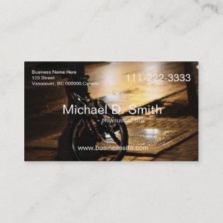 bike by street night photo business card