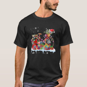 Bike Christmas Tree Light Funny Cycling Team Ugly  T-Shirt