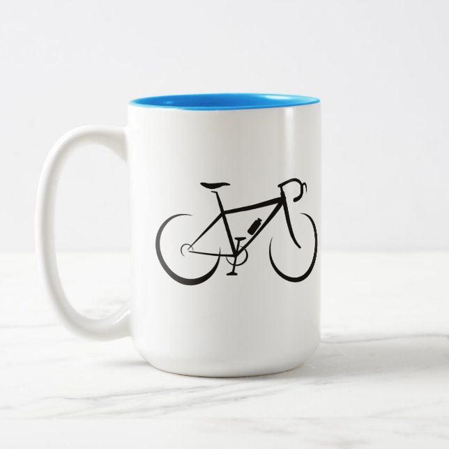 bike cool cycling road bikes outdoors exercise coo Two-Tone coffee mug (Left)