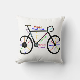 Bike, Cycle, Motivational Words Cushion