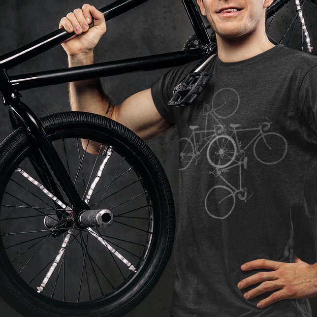 Bike . cycling . biking black T-Shirt (simple & cool bike design)