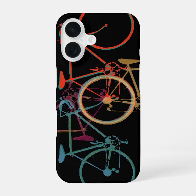 bike - cycling pattern iPhone 16 case (Back)