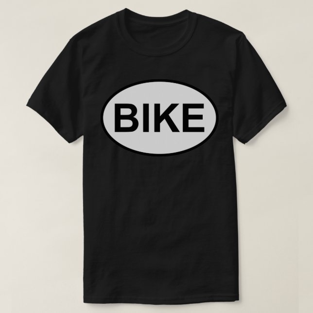 Bike Cycling White and Black Oval Design T-Shirt (Design Front)
