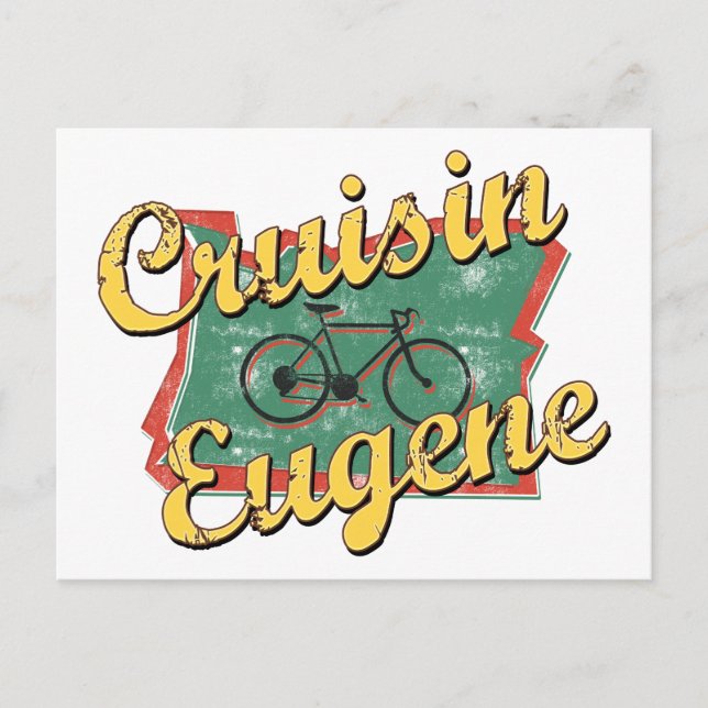 Bike Eugene Cruise Oregon Postcard (Front)