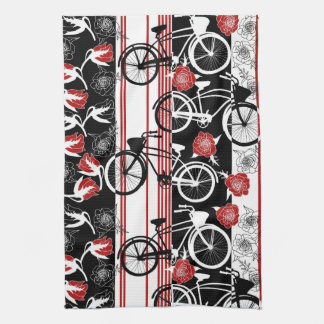 Bike Flower Basket Tea Towel