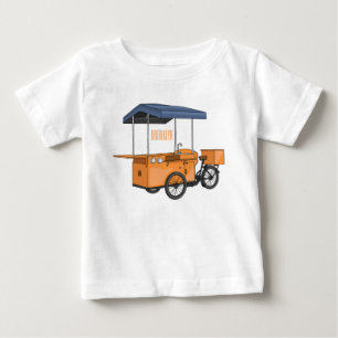 Bike food cart cartoon illustration baby T-Shirt