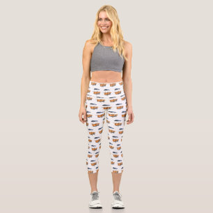 Bike food cart cartoon illustration capri leggings