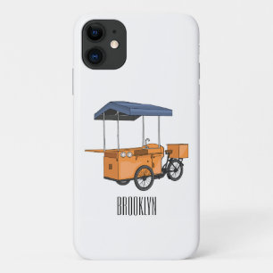 Bike food cart cartoon illustration iPhone 11 case