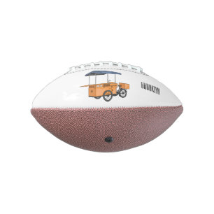 Bike food cart cartoon illustration football