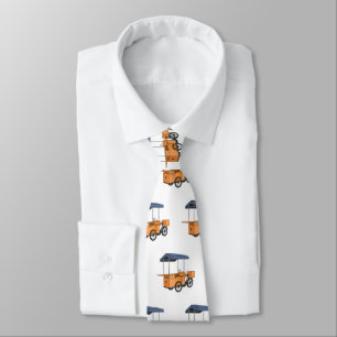 Bike food cart cartoon illustration tie