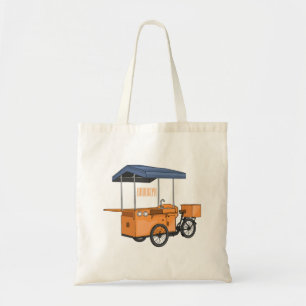 Bike food cart cartoon illustration tote bag