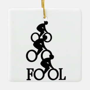 Bike Fool - Cyclist Fan Gift Ceramic Ornament