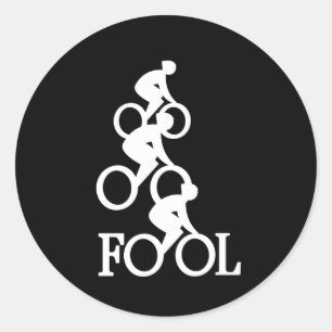 Bike Fool - Cyclist Fan Gift Classic Round Sticker
