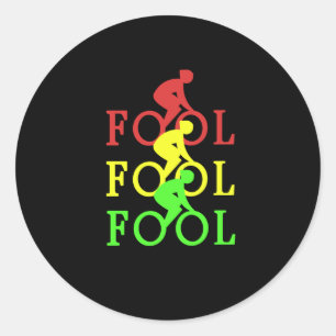 Bike Fool - Cyclist Fan Gift Classic Round Sticker