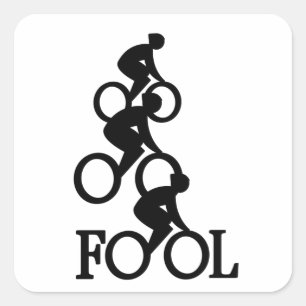 Bike Fool - Cyclist Fan Gift Square Sticker