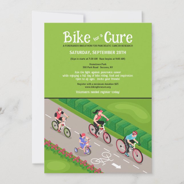 Bike for a Cure Fundraiser Invitation (Front)