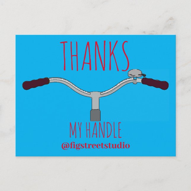 Bike Handle Bars & Bell, add text,  Postcard (Front)