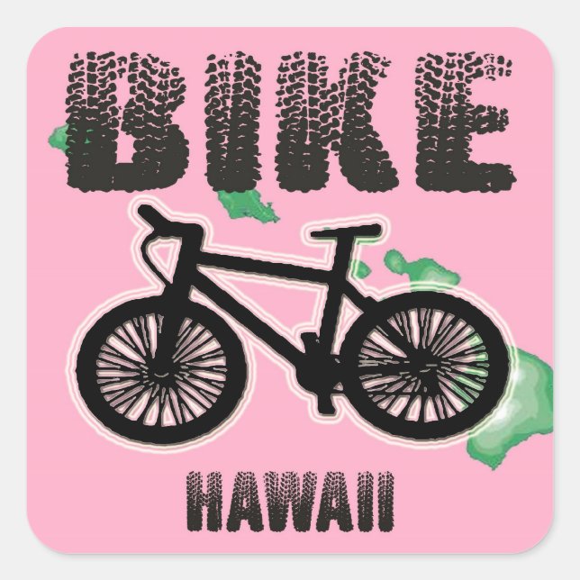 bike hawaii square sticker (Front)