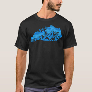 Bike Kentucky State Outline Blues Mountain Biking T-Shirt
