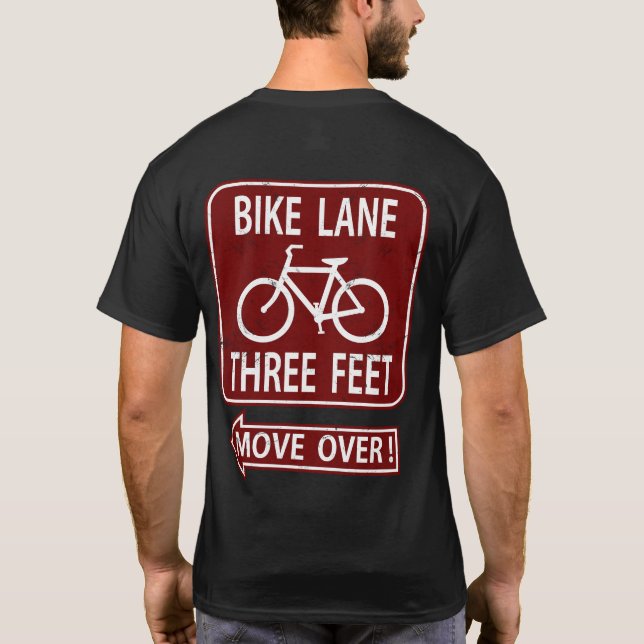Bike Lane 3 Feet Move Over! T-Shirt DARK RED (Back)
