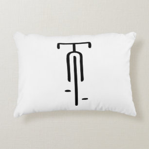 Bike logo minimal Retro, Cycling and Bicycle Lover Decorative Cushion