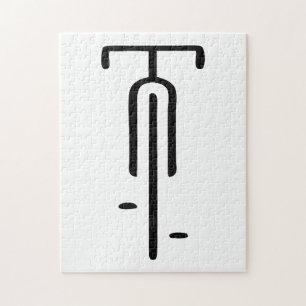 Bike logo minimal Retro, Cycling and Bicycle Lover Jigsaw Puzzle