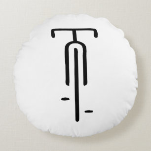 Bike logo minimal Retro, Cycling and Bicycle Lover Round Cushion