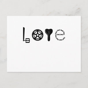 BIKE LOVE RACING BIKE PARTS Funny Cycling Bicycle Postcard