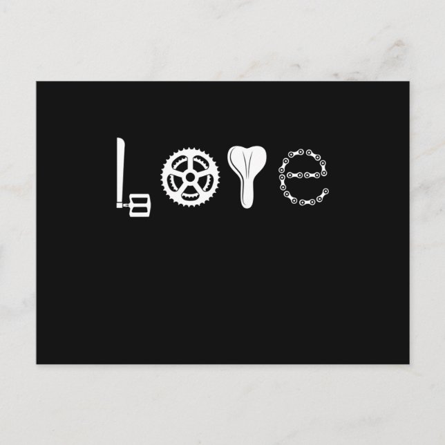 BIKE LOVE RACING BIKE PARTS Funny Cycling Bicycle Postcard (Front)