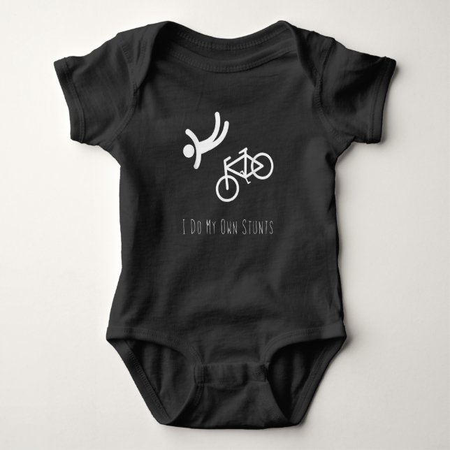 bike lover  - i do my own stunts bmx cycling gift baby bodysuit (Front)