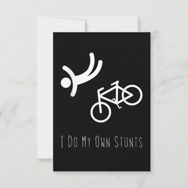 bike lover  - i do my own stunts bmx cycling gift RSVP card (Front)