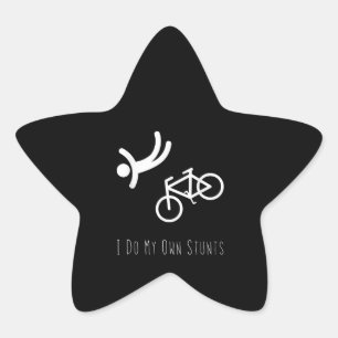 bike lover  - i do my own stunts bmx cycling gift star sticker