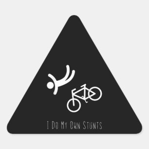 bike lover - i do my own stunts bmx cycling gift triangle sticker