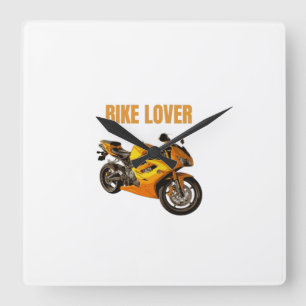 Bike Lover Motorcycle T-Shirt Sport Bike Rider D Square Wall Clock