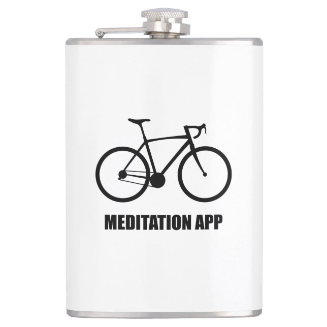 Bike Meditation App Hip Flask (Front)