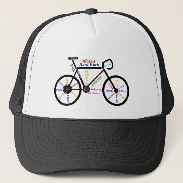 BIKE Motivational Word art Fitness Sport  Trucker Hat (Front)