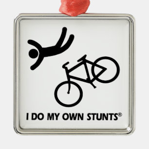 Bike My Own Stunts Metal Ornament